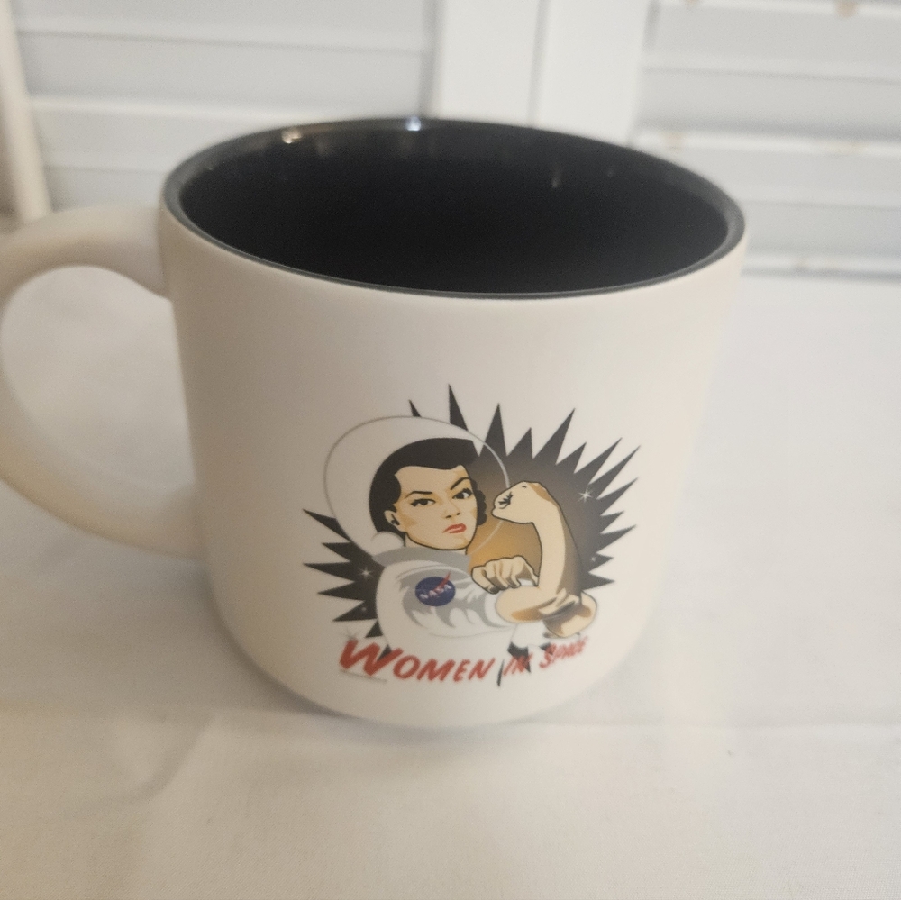 Women in Space Black & White Ceramic Mug